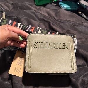 Steve Madden Olive Crossbody Bag with Embossed Logo